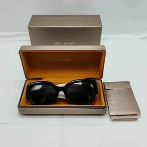 NWT Bulgari Women's BV8258 100% UV protection Cat Eye Sunglasses Black One Size